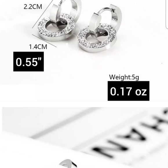 Silver double hoop earrings hp 11x🔥🔥🔥 - Picture 4 of 4